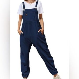 YESNO Women's Corduroy Adjustable Straps Loose Harem Bib Jumpsuits with Pockets